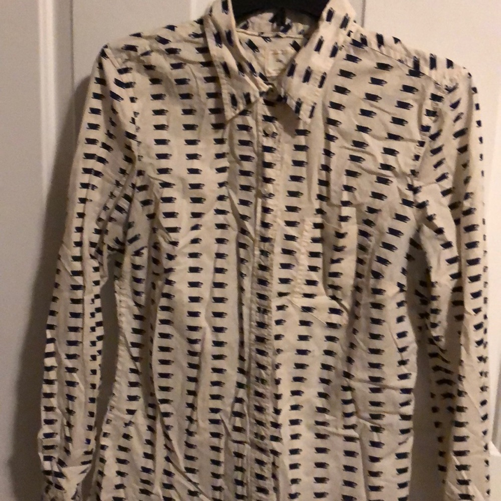 GAP Cream and Navy Shirt